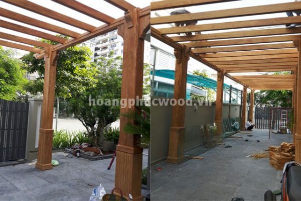 nha xe go teak tu nhien