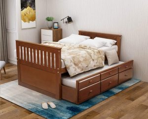 Giường đôi walnut cho trẻ 1
