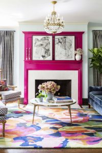 Living Room With Pinky Paint